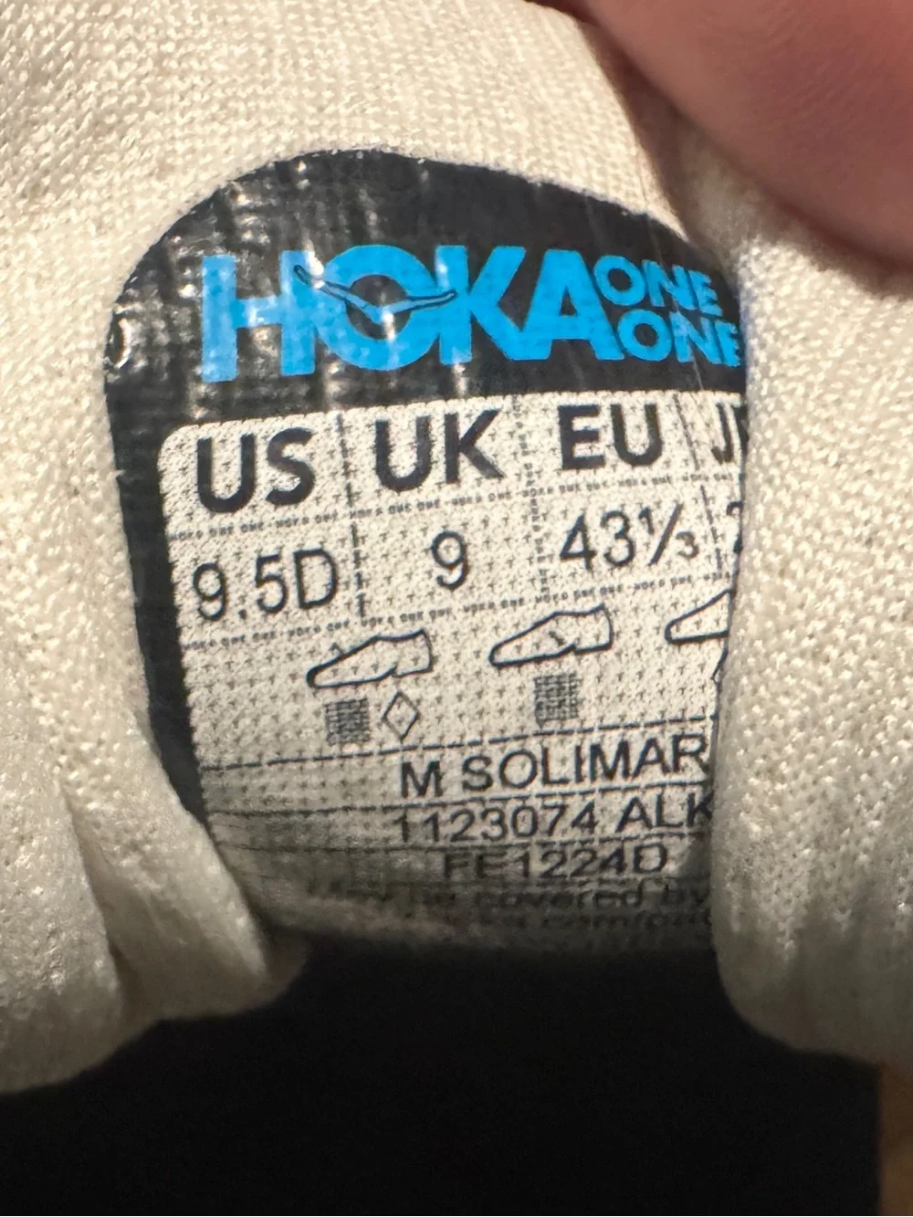 Hoka Men’s White Sneakers 9.5D